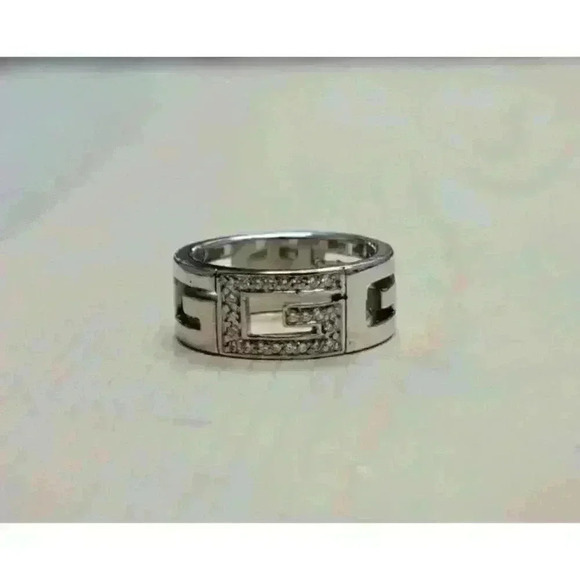 Gucci Jewelry - Gucci 18kt White Gold Logo "G" Ring with Diamonds Size 5.25